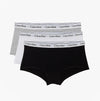 Calvin Klein ICON LOGO 3 Pack Womens Hipster Panties Black/White/Grey Heather