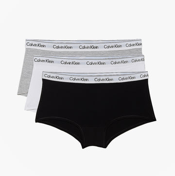 Calvin Klein ICON LOGO 3 Pack Womens Hipster Panties Black/White/Grey Heather