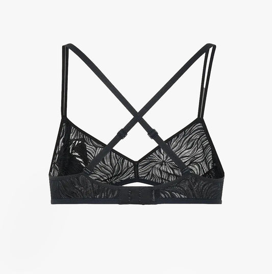Calvin Klein UNLINED TRIANGLE Womens Lace Bra Black