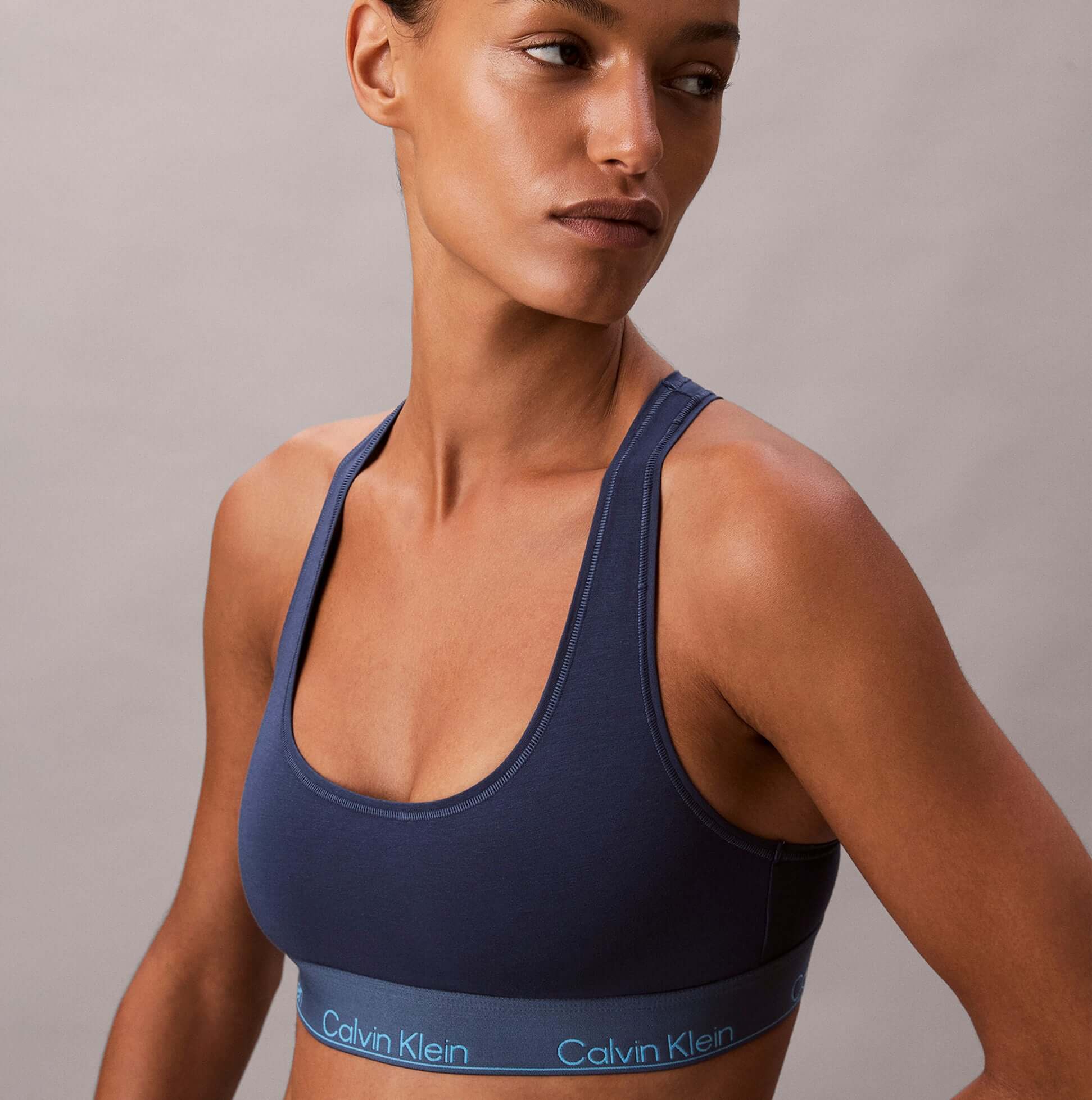 Calvin Klein Icon Cotton Modal Womens Unlined Bralette Denim