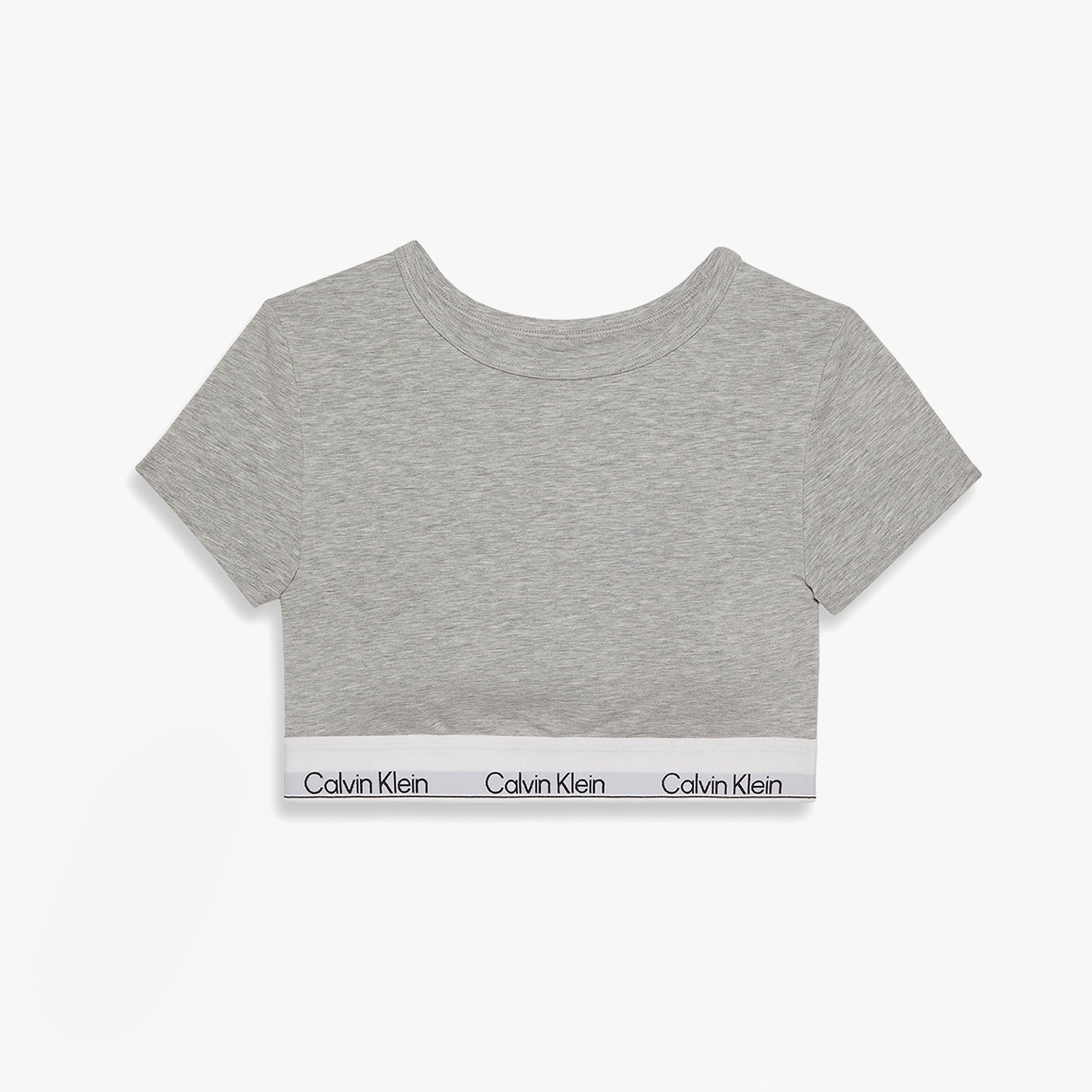 Calvin Klein Womens T-Shirt Bralette Icon Cotton Modal Grey