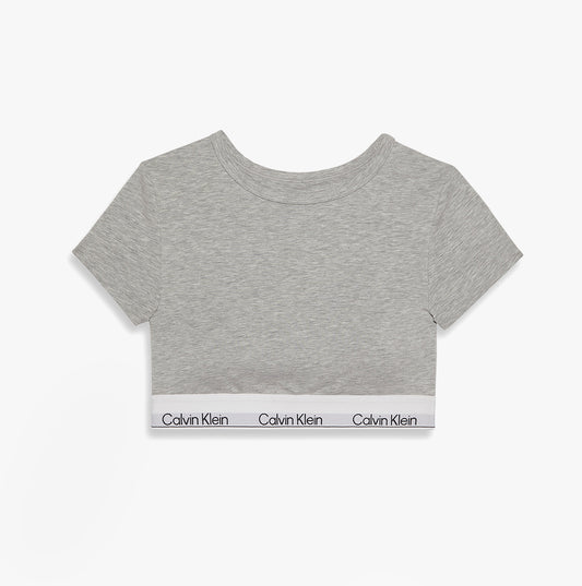 Calvin Klein Womens T-Shirt Bralette Icon Cotton Modal Grey