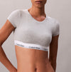 Calvin Klein Womens T-Shirt Bralette Icon Cotton Modal Grey
