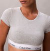 Calvin Klein Womens T-Shirt Bralette Icon Cotton Modal Grey