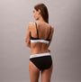 Calvin Klein Icon Cotton Modal Womens Bikini Briefs Black rear view showcasing soft fabric and stylish design.