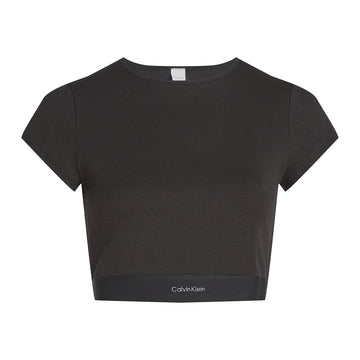 Calvin Klein COTTON STRETCH RIB Womens Crop Top Black