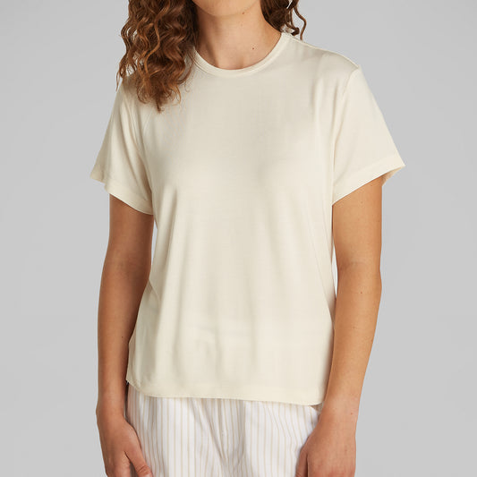 Calvin Klein ULTRA SOFT MODAL Womens Lounge T-Shirt Ivory