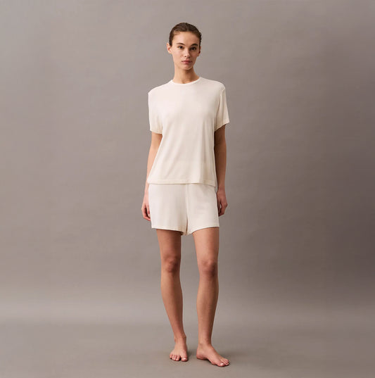 Calvin Klein ULTRA SOFT MODAL Womens Lounge T-Shirt Ivory