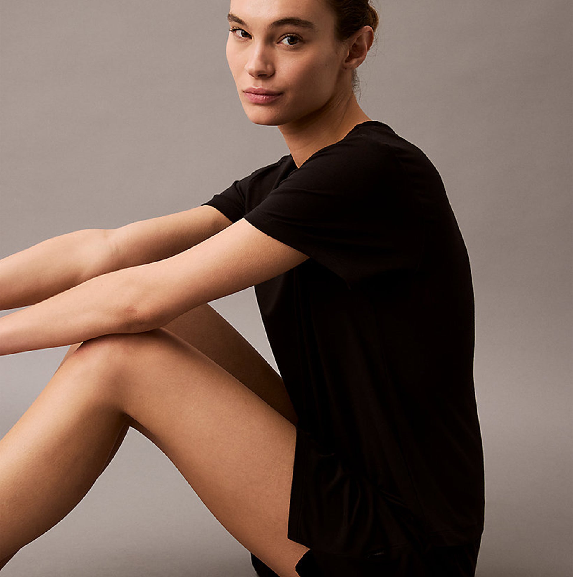 Calvin Klein ULTRA SOFT MODAL Womens Lounge T-Shirt Black