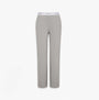 Calvin Klein LOGO JERSEY PANT Womens Grey Heather front view showcasing soft cotton material and elastic waistband.