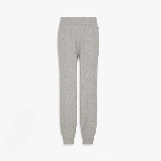 Calvin Klein PLUSH JOGGER. Womens Grey Heather front view showcasing soft fabric and regular fit.