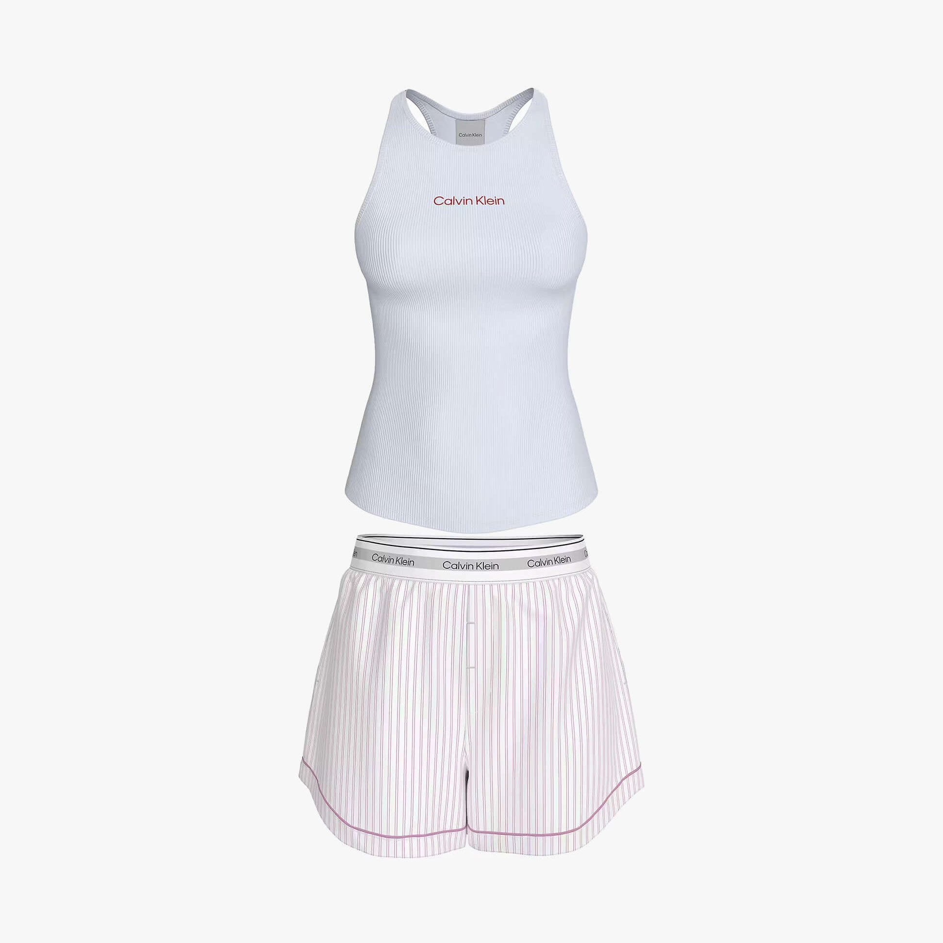Calvin Klein V DAY TANK SHORT SET Womens White
