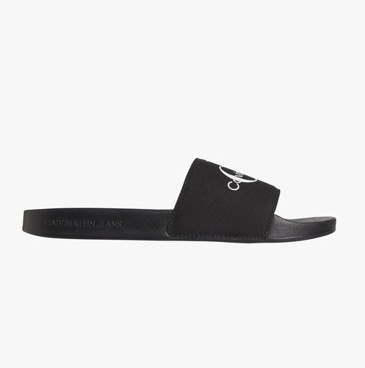 Calvin Klein SLIDE MONOGRAM Mens Flip Flops Black/Bright White