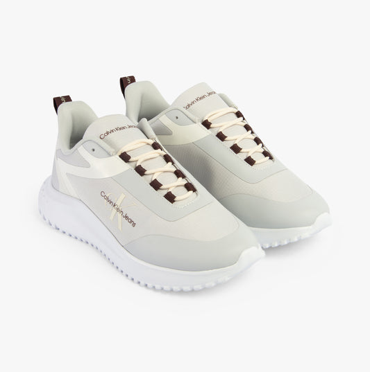 Calvin Klein EVA RUNNER LOW LACE Mens Trainers O Mushroom/Bitter Chocolate/White