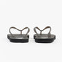 Calvin Klein BEACH SANDAL TRANSPA Mens Sandals Black/Bright White back view showing slip-on design and flat sole.