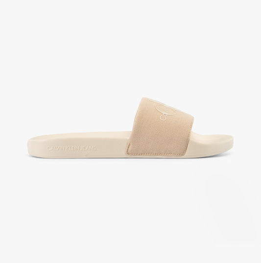 Calvin Klein SLIDE MONOGRAM Womens Flip Flops Whisper Pink/Creamy White