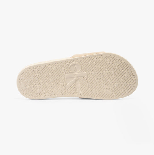Calvin Klein SLIDE MONOGRAM Womens Flip Flops Whisper Pink/Creamy White