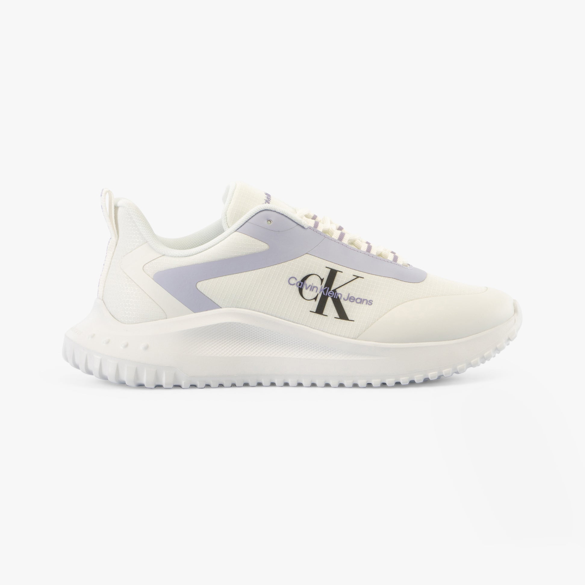 Calvin Klein EVA RUNNER LOW LACE Womens Trainers Bright White/Pastel Lilac