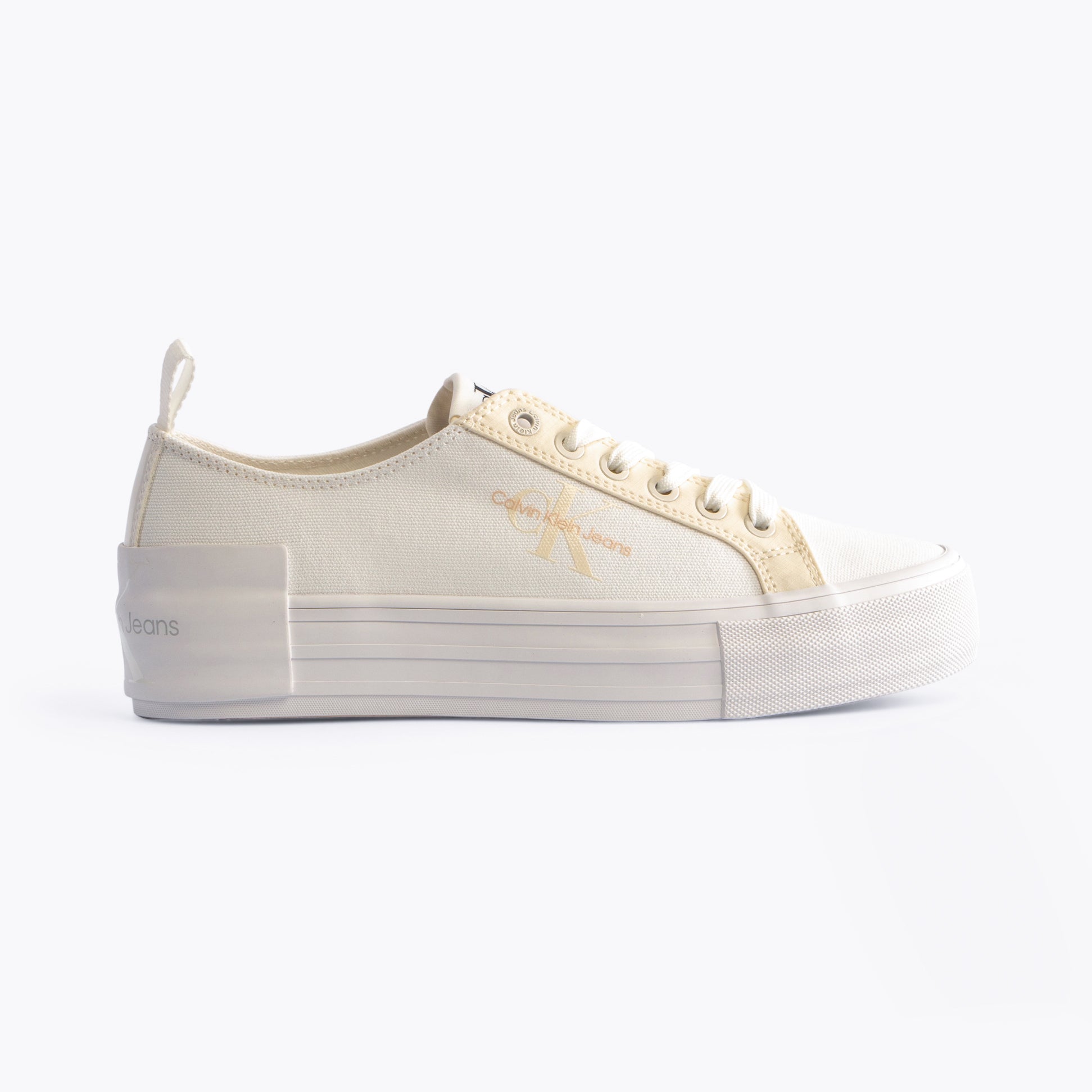 Calvin Klein BOLD VULCANISED Womens Trainers Creamy White/White/Whisper Pink
