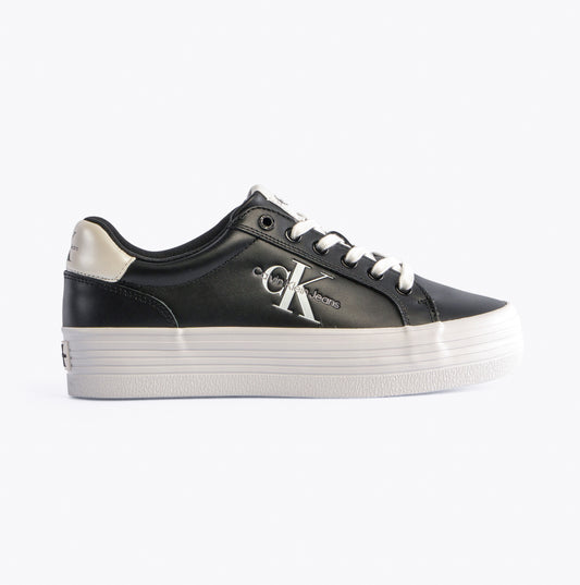 Calvin Klein FLATFORM LACEUP Womens Trainers Black/Bright White