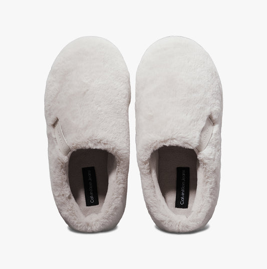 Calvin Klein HOME ANKLE Womens Mule Slippers Triple Eggshell