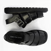 Calvin Klein LEATHER FISHERMAN Womens Sandals Triple Black