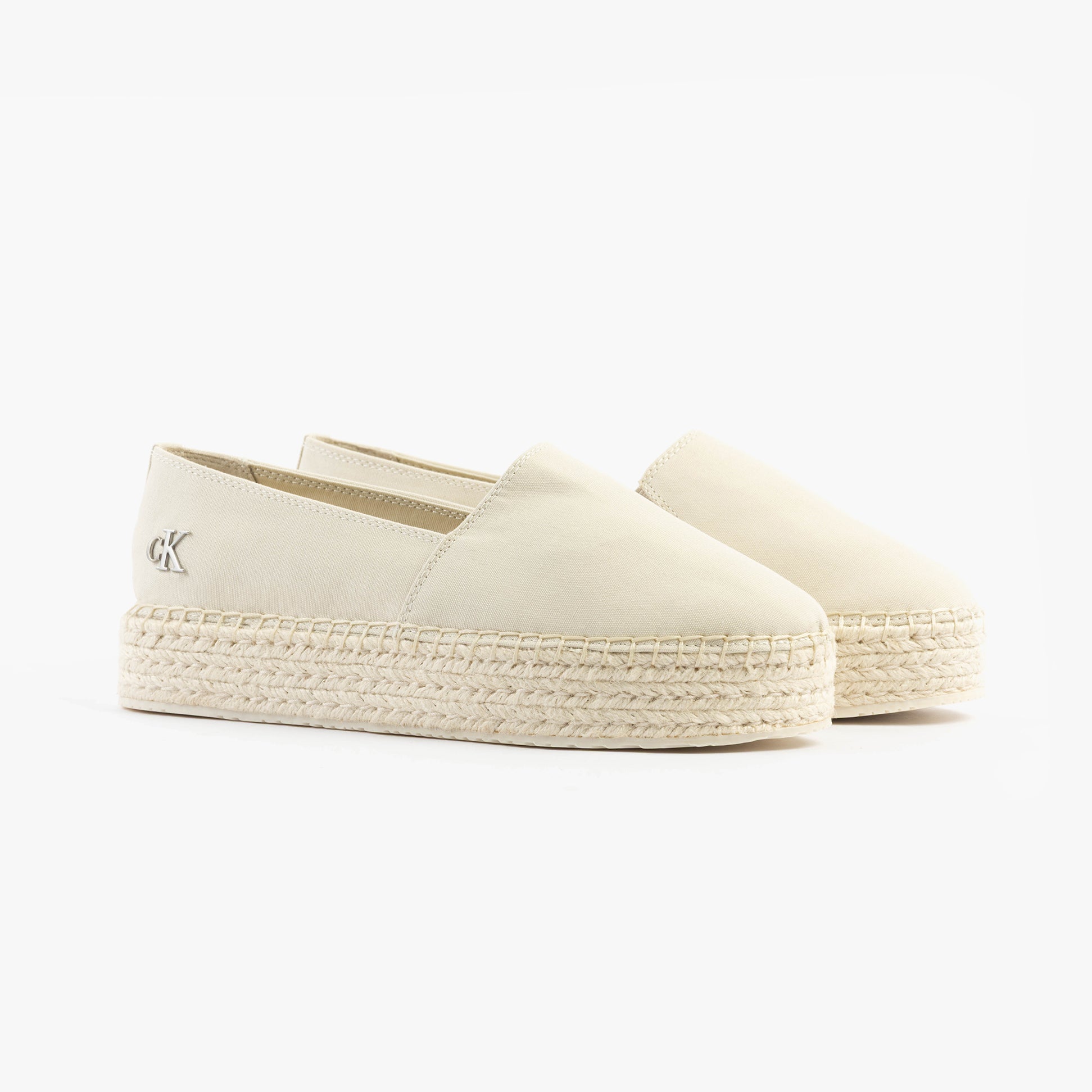 Calvin Klein FLATFORM Espadrille Womens Canvas & Plimsolls Turtle Dove