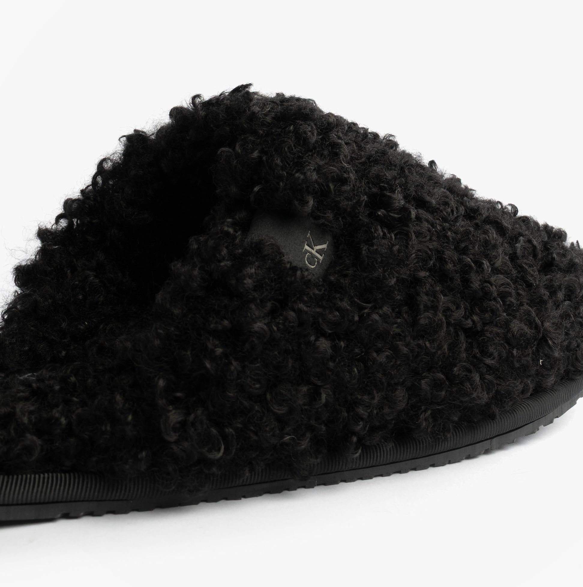 Calvin Klein CLOSE SLIPPER FUR Womens Slippers Black