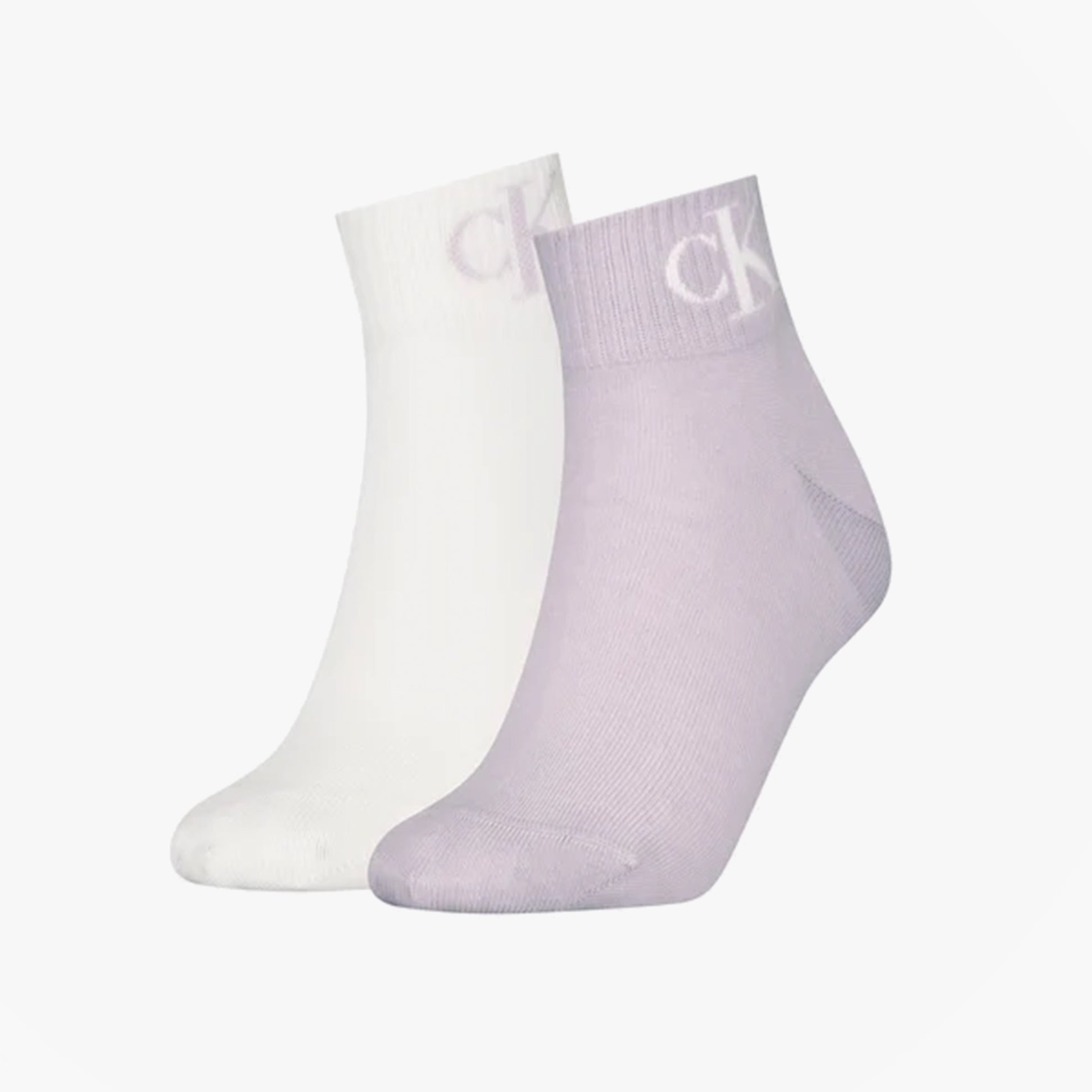Calvin Klein 2 Pack Logo Trainer Womens Ankle Socks Lilac