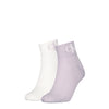 Calvin Klein 2 Pack Logo Trainer Womens Ankle Socks Lilac