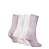 Calvin Klein 4 Pack Giftboxed Trainer Womens Crew Socks Lilac Combo