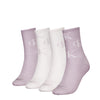Calvin Klein 4 Pack Giftboxed Trainer Womens Crew Socks Lilac Combo