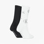 Calvin Klein 2 Pack Logo Trainer Womens Crew Socks Black/White side view showcasing black and white socks with logo.