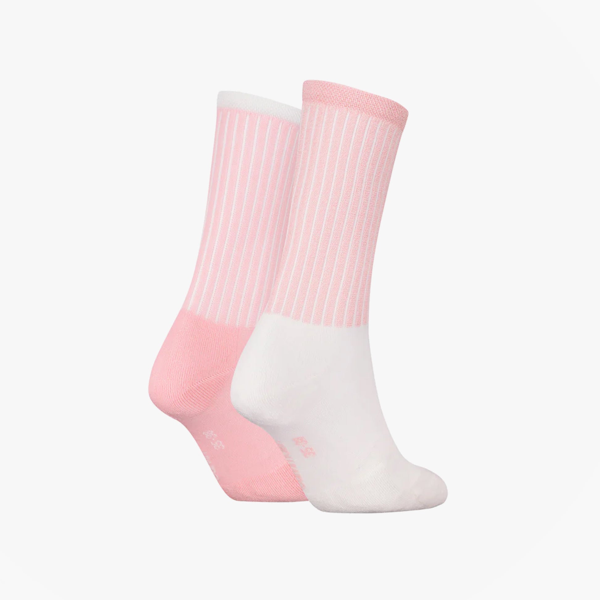Calvin Klein 2 Pack Trainer Womens Crew Socks Pink