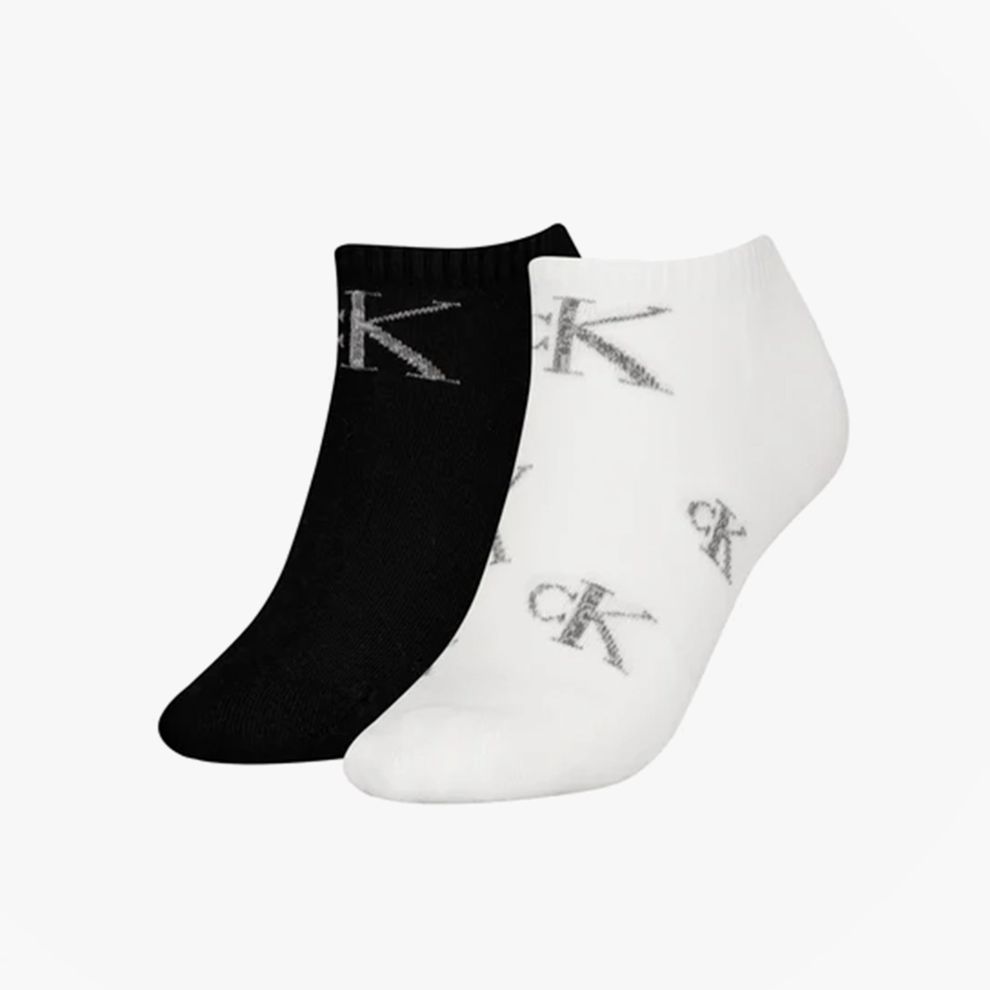 Calvin Klein 2 Pack Trainer Womens Ankle Socks White/Black