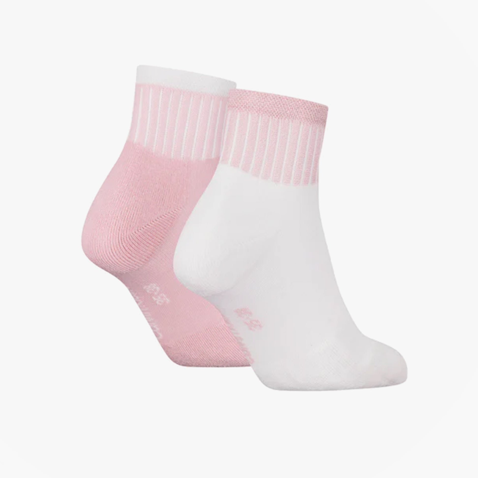 Calvin Klein 2 Pack Trainer Womens Ankle Socks Pink/White