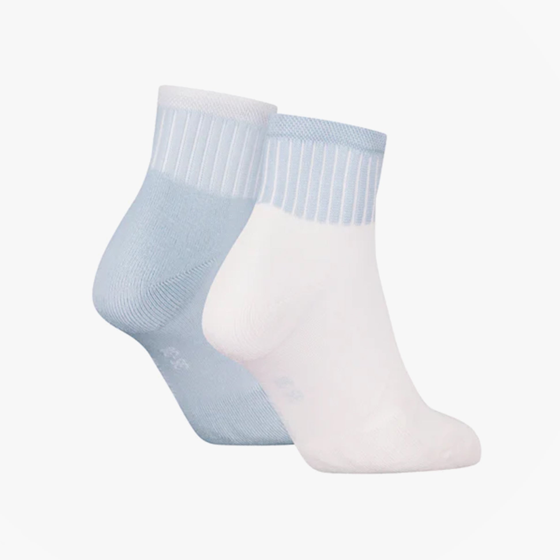 Calvin Klein 2 Pack Trainer Womens Ankle Socks Blue/White