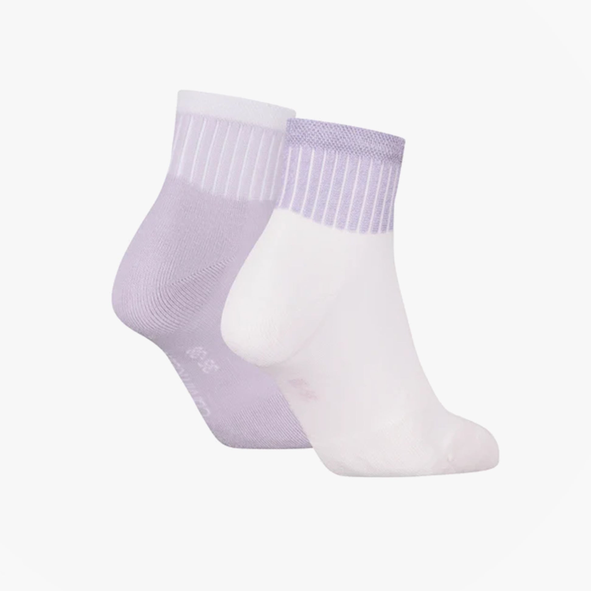 Calvin Klein 2 Pack Trainer Womens Ankle Socks Lilac/White