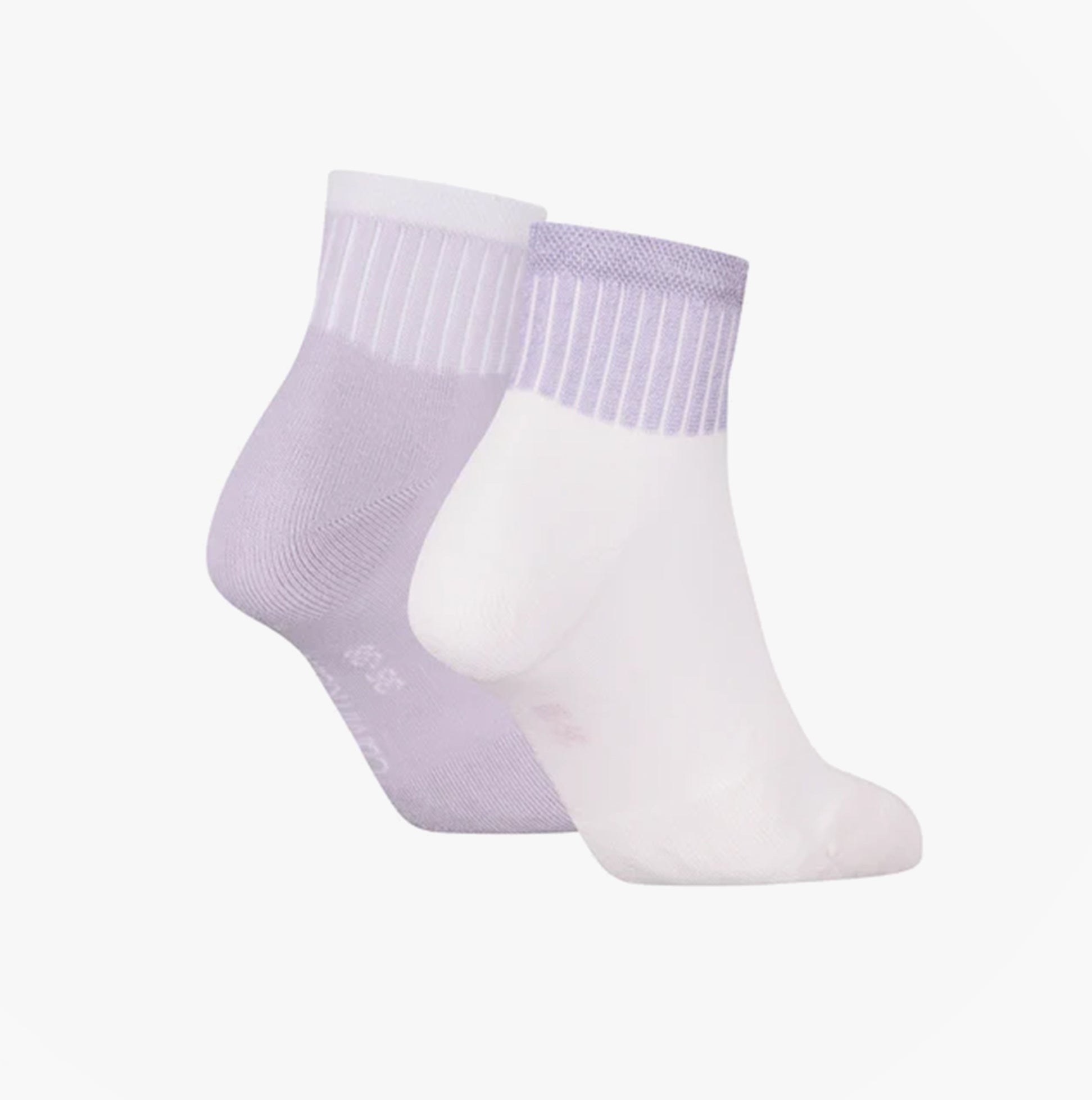 Calvin Klein 2 Pack Trainer Womens Ankle Socks Lilac/White