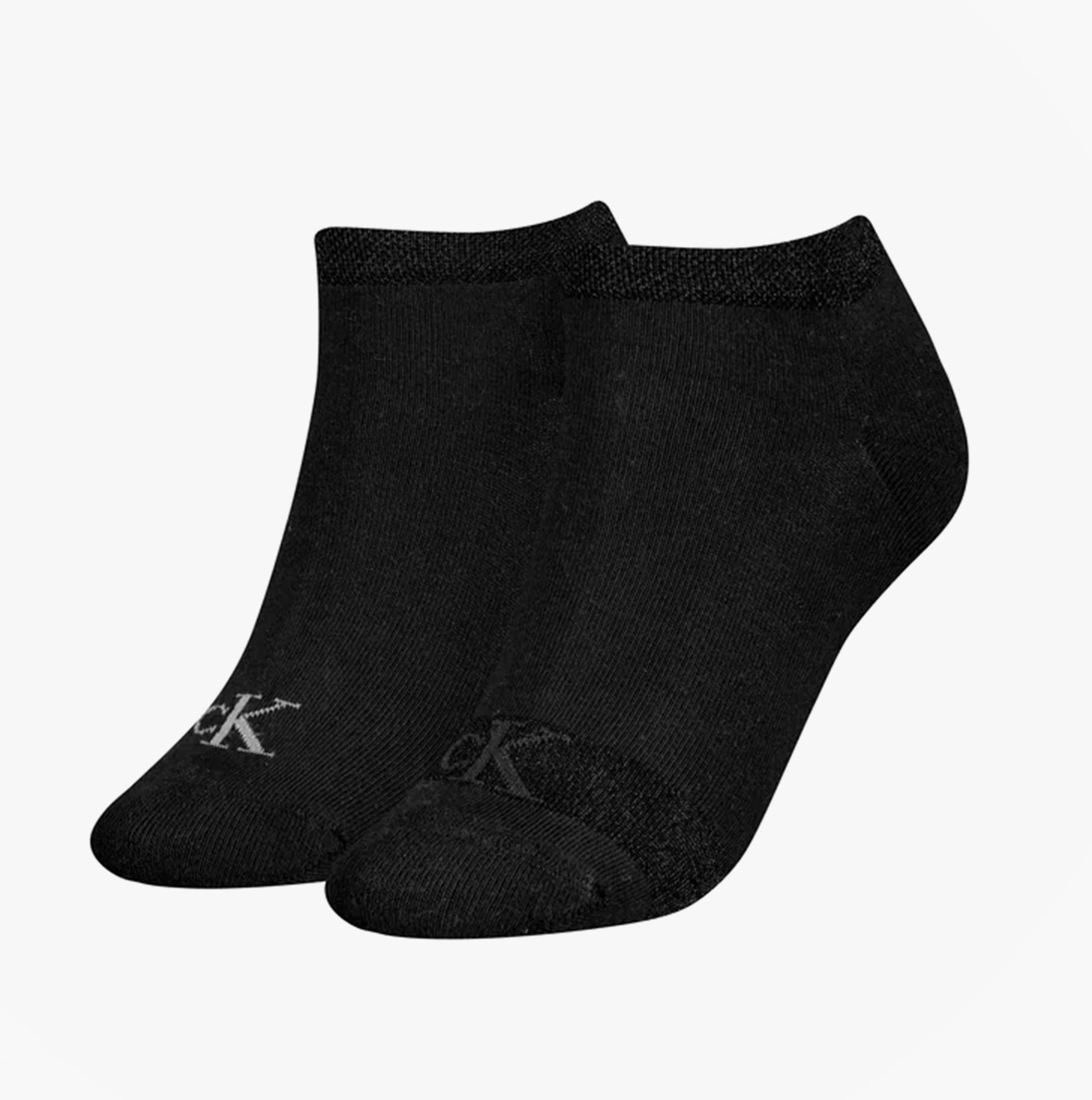 Calvin Klein 2 Pack Trainer Womens Ankle Socks Black