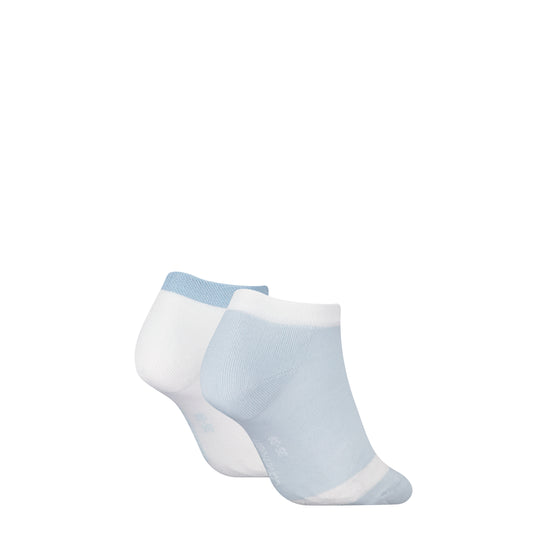 Calvin Klein 2 Pack Trainer Womens Ankle Socks Blue/White