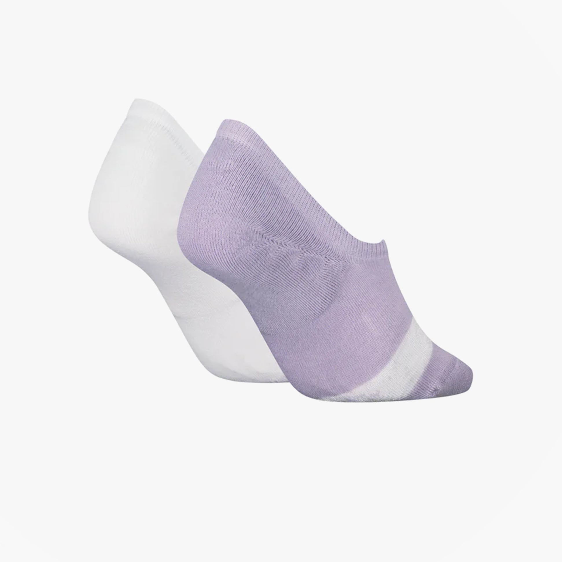 Calvin Klein 2 Pack Womens Invisible Socks Lilac/White