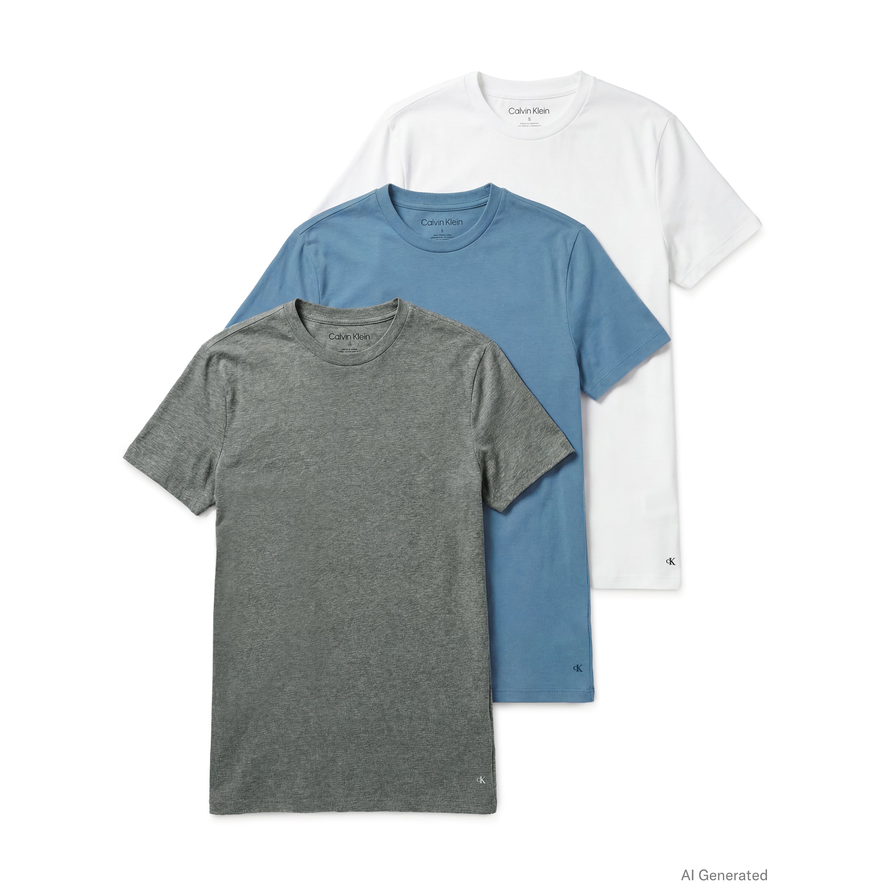 Calvin Klein S/S CREW NECK Mens 3 Pack T-Shirt Multicoloured