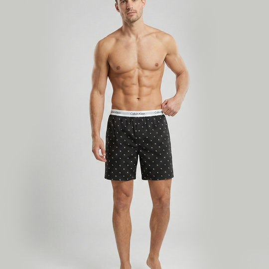 Calvin Klein SHAPE B Mens Shorts Diamond Logo Black
