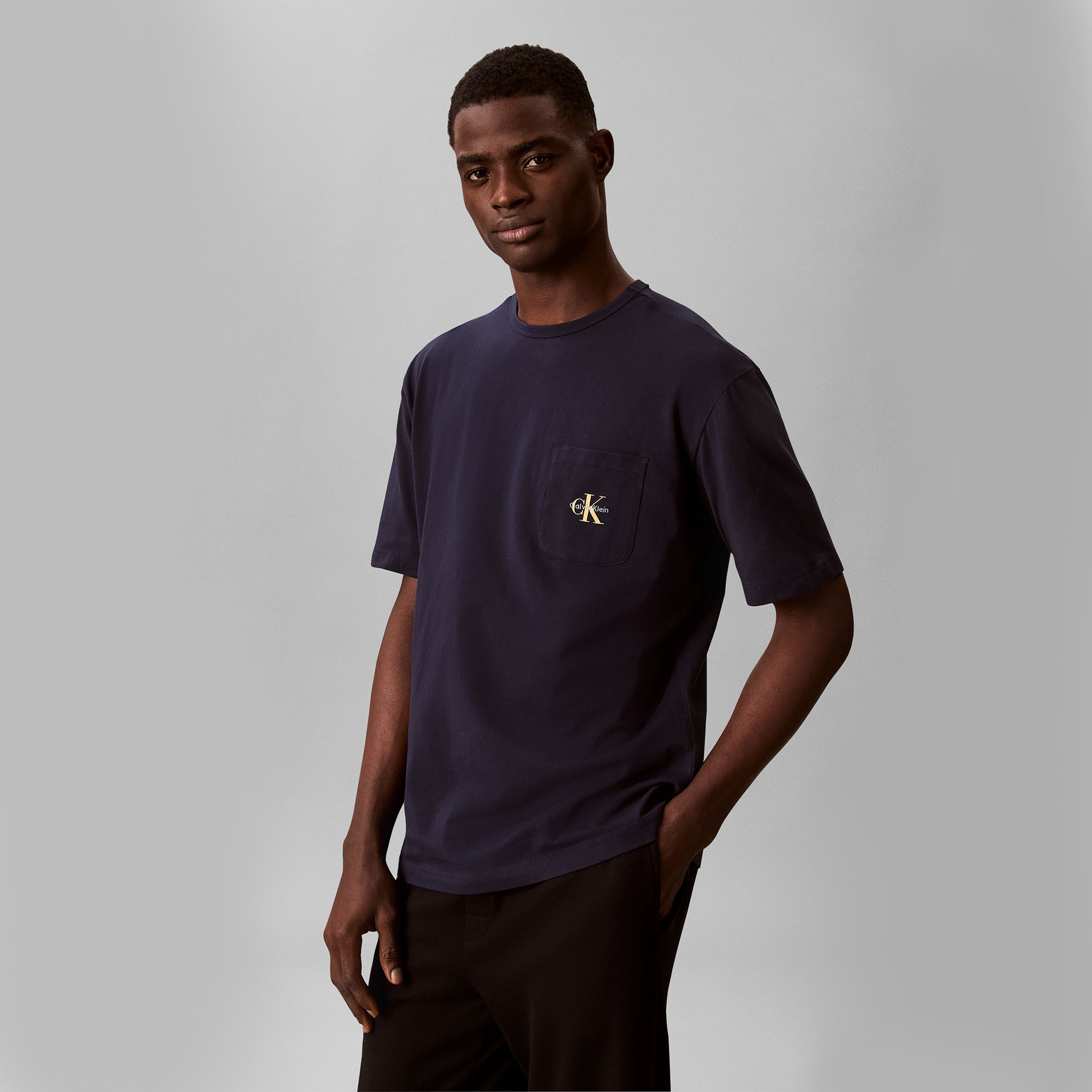 Calvin Klein MONOGRAM S/S CREW NECK Mens T-Shirt Shoreline