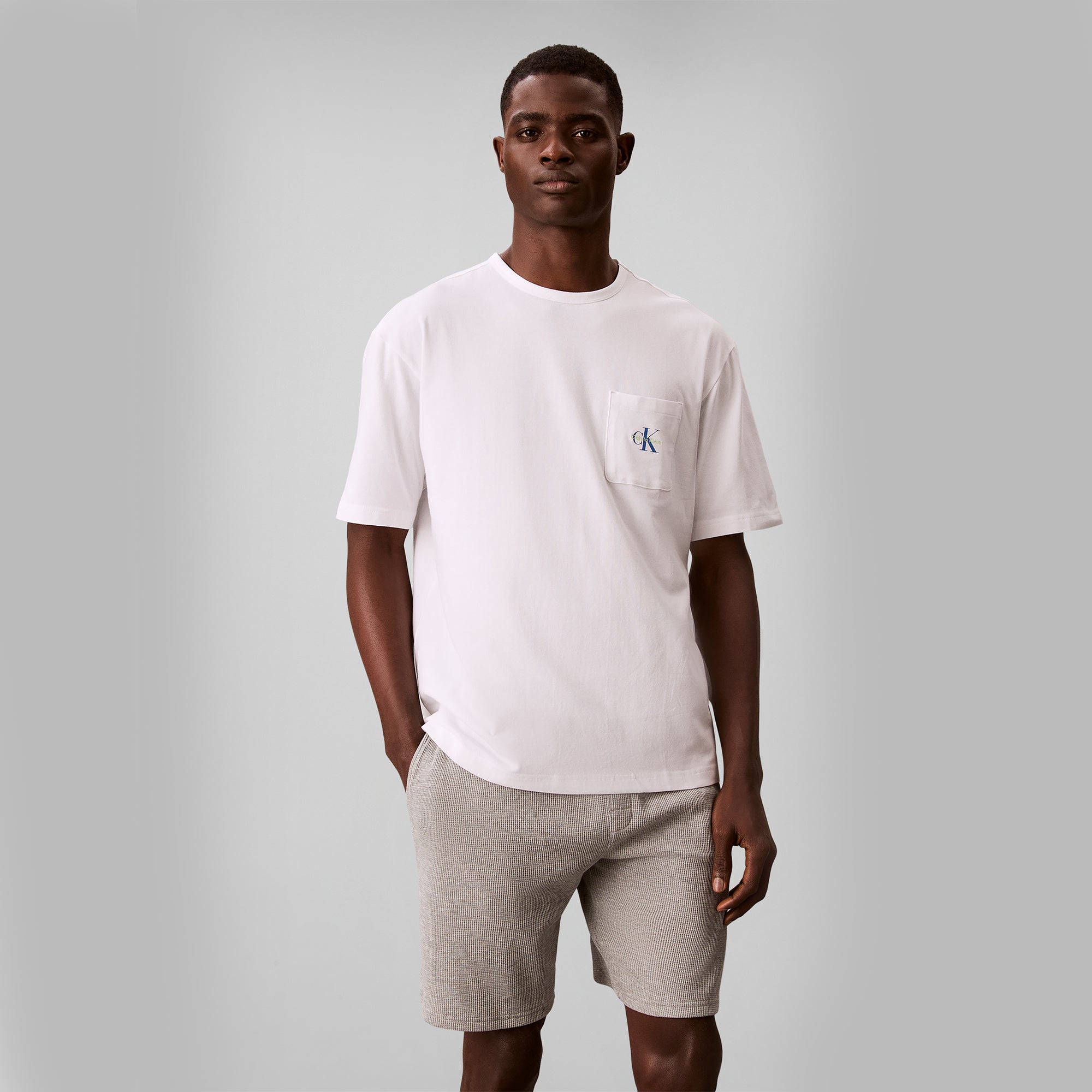 Calvin Klein MONOGRAM S/S CREW NECK Mens T-Shirt Classic White