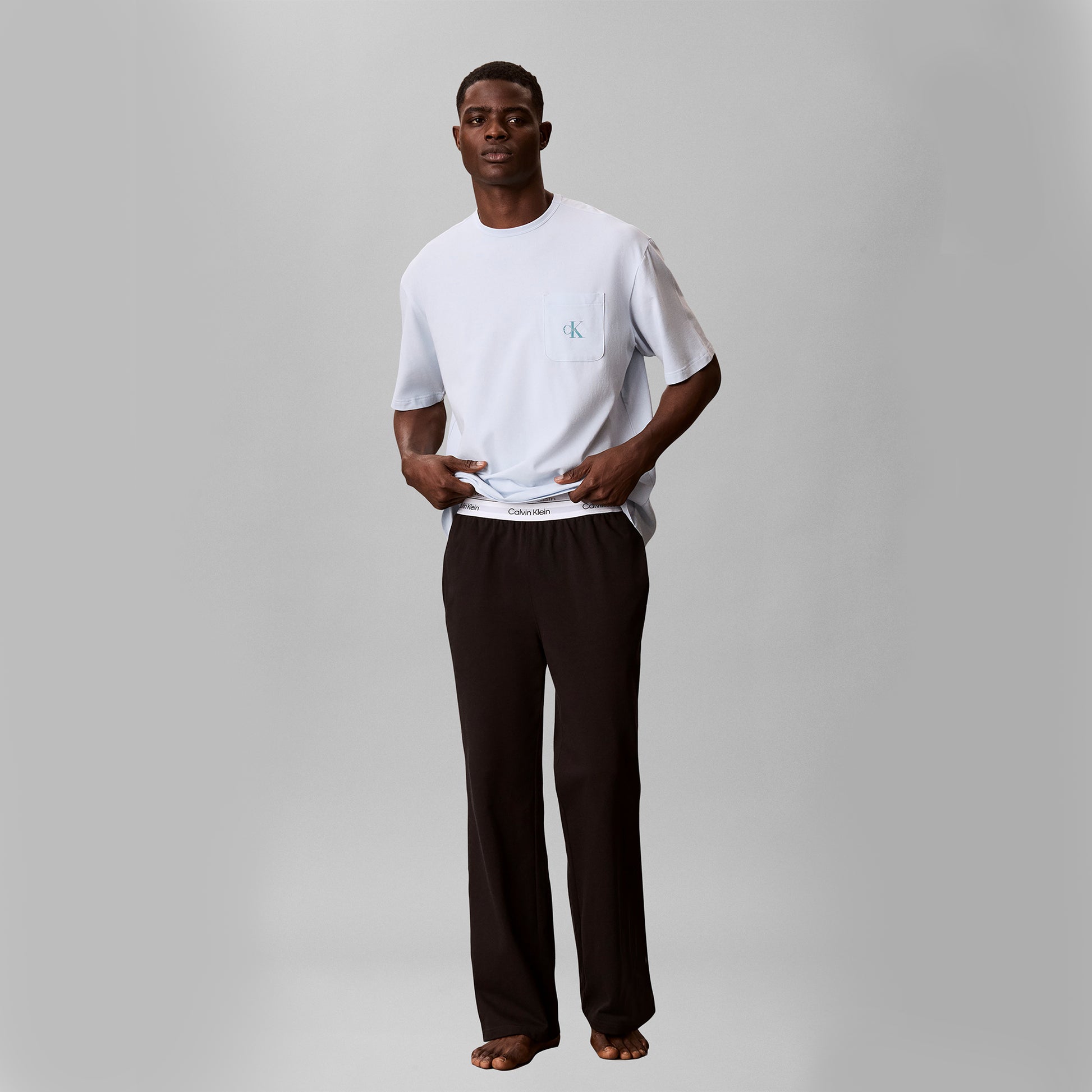 Calvin Klein MONOGRAM S/S CREW NECK Mens T-Shirt Ballad Blue