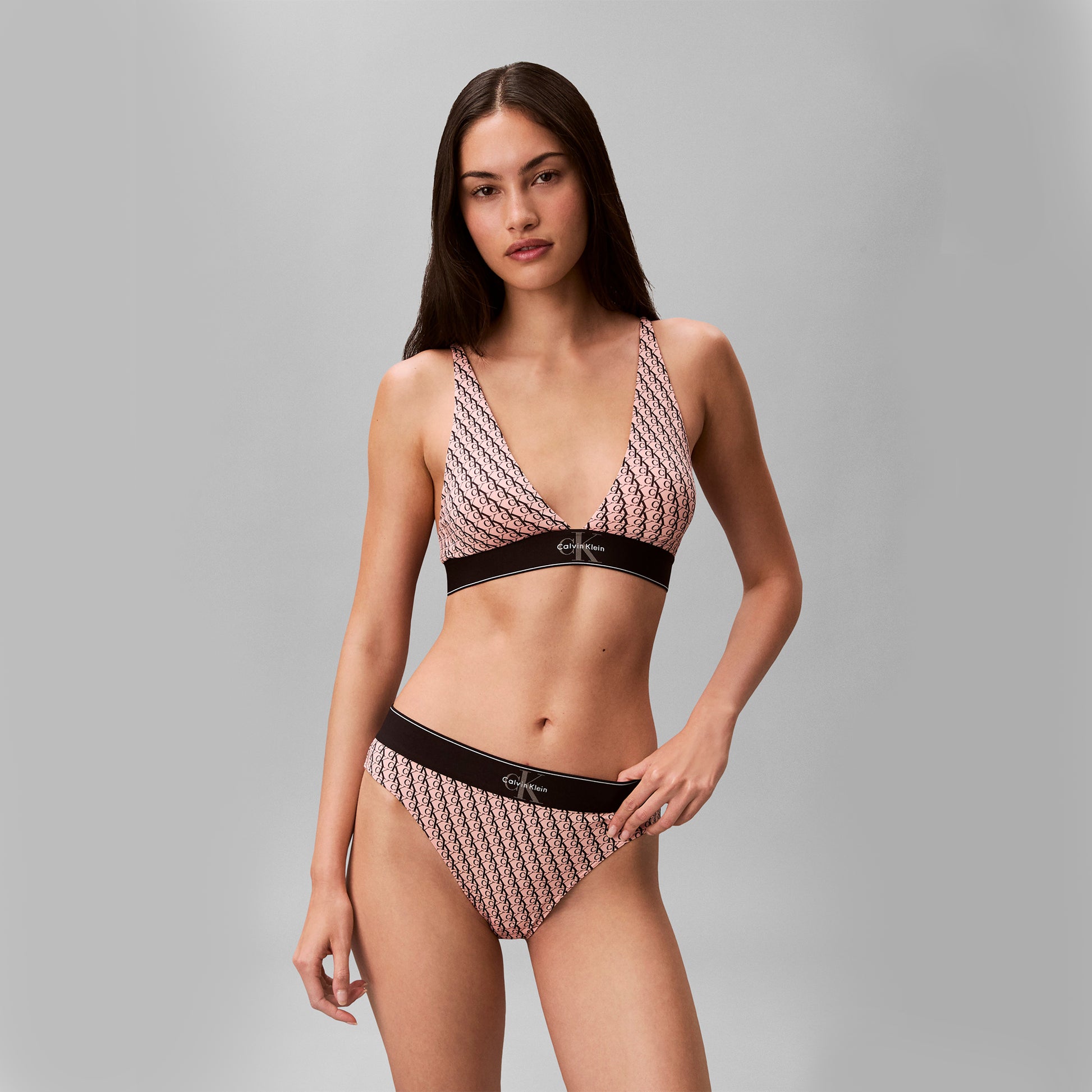Calvin Klein HIGH WAIST BIKINI Womens High-Waist Briefs Bright Peach