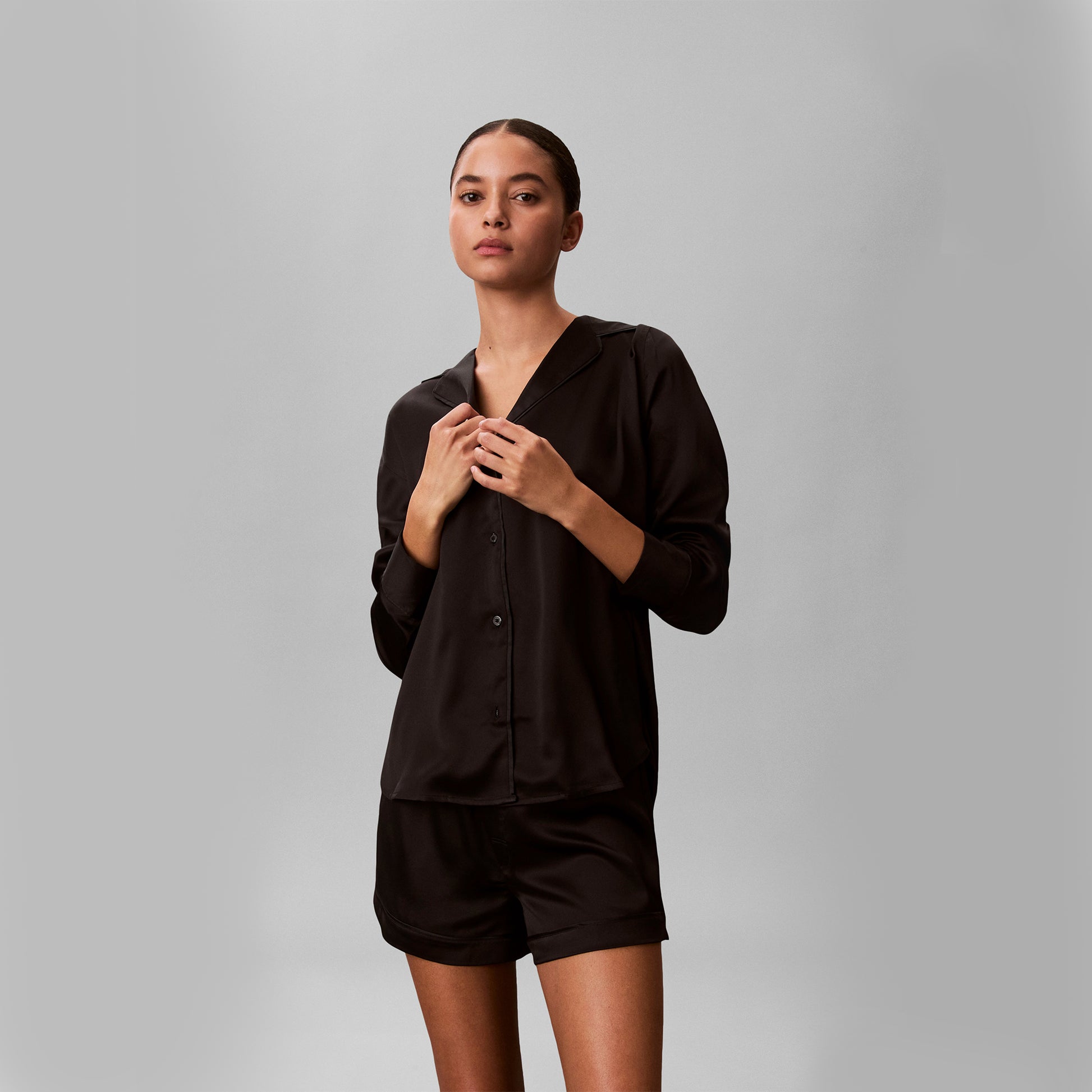 Calvin Klein SATIN SHORT Womens Shorts Black