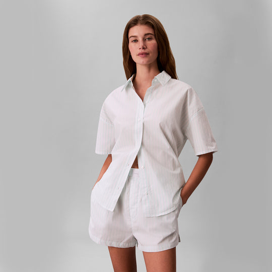 Calvin Klein S/S SHIRT SHORT SET Womens Pyjama Set Mint